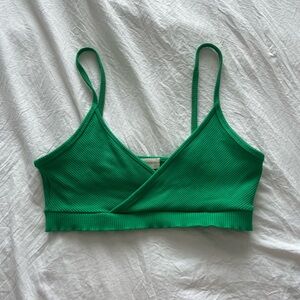 Green Ribbed Bralette from  altered state